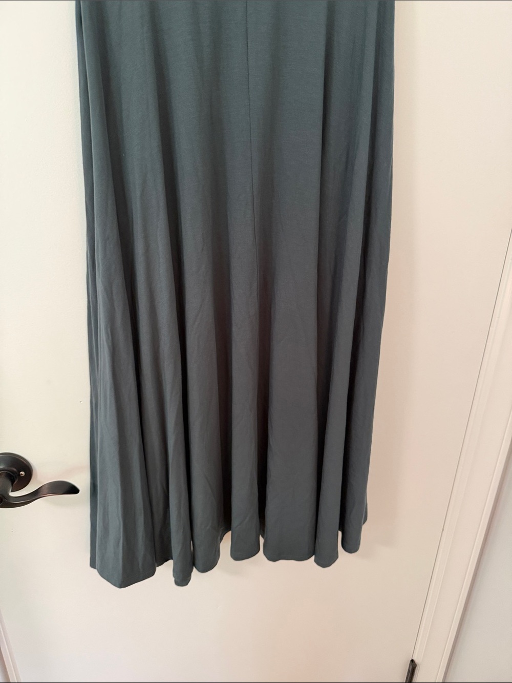 Quince Tencel Jersey Fit & Flare Dress Dark Olive - Picture 12 of 12